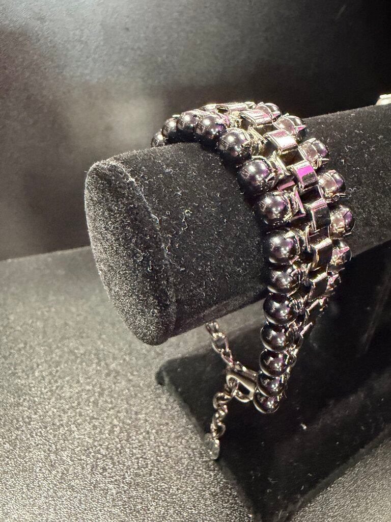Talbots Gunmetal Chunky Bead Bracelet
