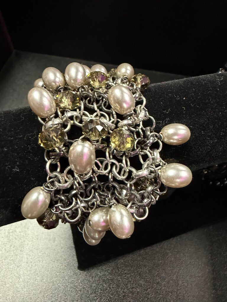 Talbots Multi-Strand Pearl and Bead Bracelet 7'