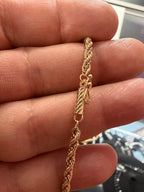 14K Yellow and Rose Gold Beaded Rope Chain 24'