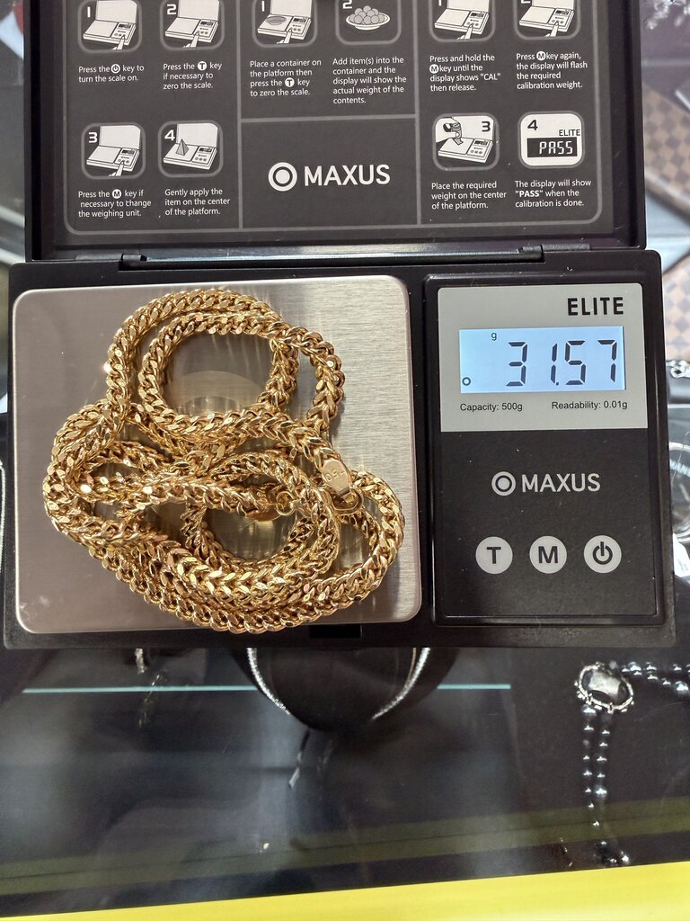 18K Franco/Wheat link Necklace 29' 31.57 Grams