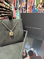 David Yurman VTG Sterling Silver Citrine Chatelaine Diamond Pendant Necklace