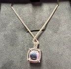 David Yurman VTG Sterling Silver Citrine Chatelaine Diamond Pendant Necklace
