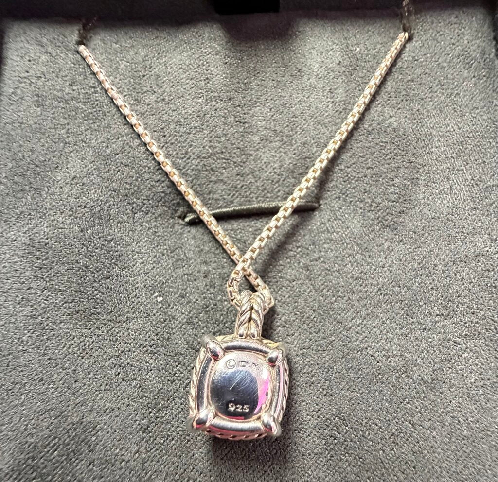David Yurman VTG Sterling Silver Citrine Chatelaine Diamond Pendant Necklace