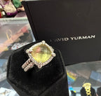 David Yurman VTG Chatelaine Pavé Diamond Bezel Lemon Citrine Earrings