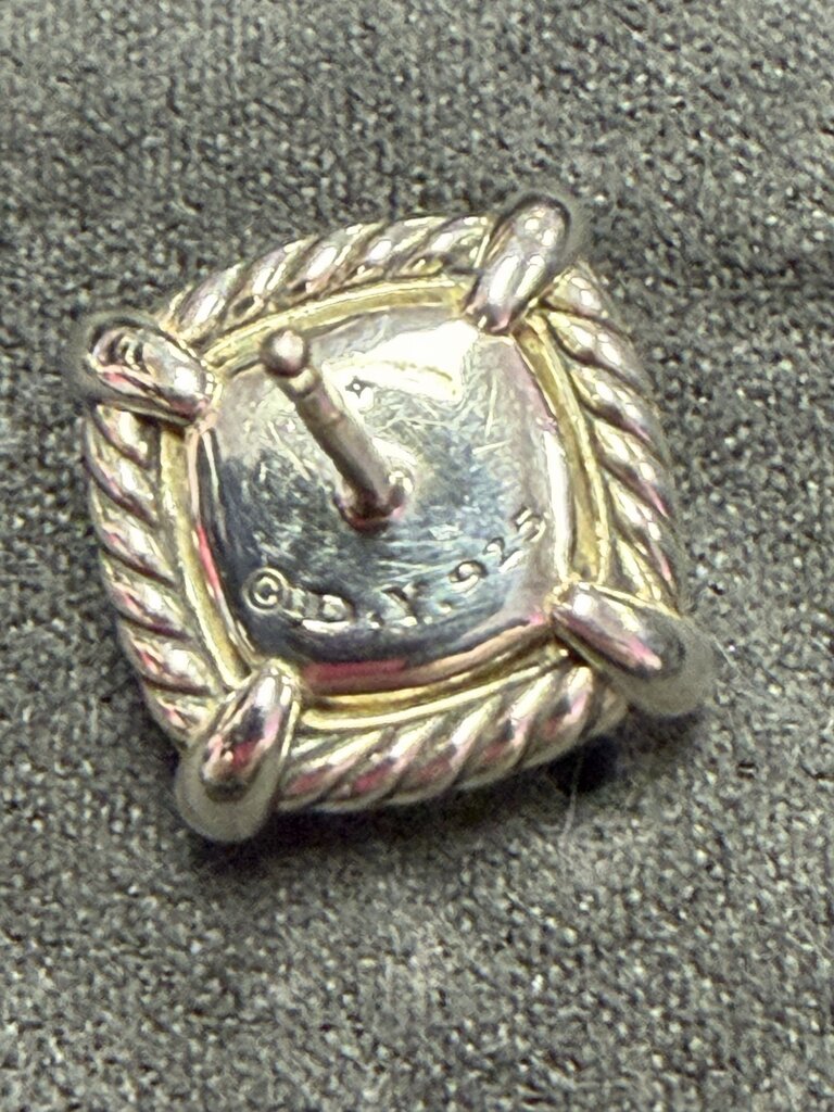 David Yurman VTG Chatelaine Pavé Diamond Bezel 11mm Citrine Ring sz 6