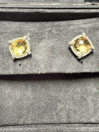 David Yurman VTG Chatelaine Pavé Diamond Bezel 11mm Citrine Ring sz 6
