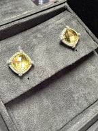 David Yurman VTG Chatelaine Pavé Diamond Bezel 11mm Citrine Ring sz 6