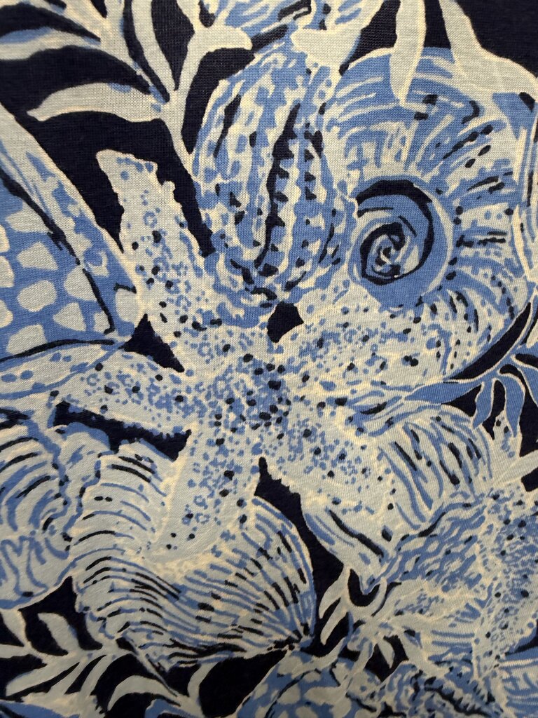 Sm Lilly Pulitzer L/S Cass Bonaire V Neck Dress In Blue Coastal Constellation