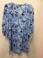 Sm Lilly Pulitzer L/S Cass Bonaire V Neck Dress In Blue Coastal Constellation