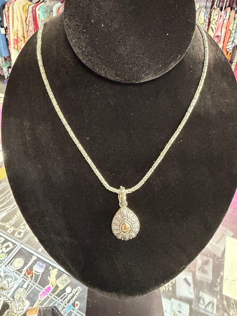 John Hardy 18K/925 20" Necklace with JAI 14k/925 Pendant