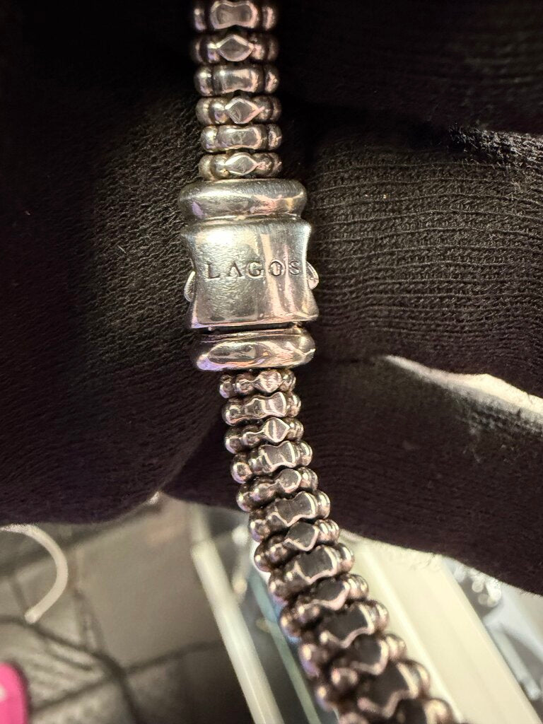 LAGOS Caviar 925 Diamond Pave Rope Bracelet 7"