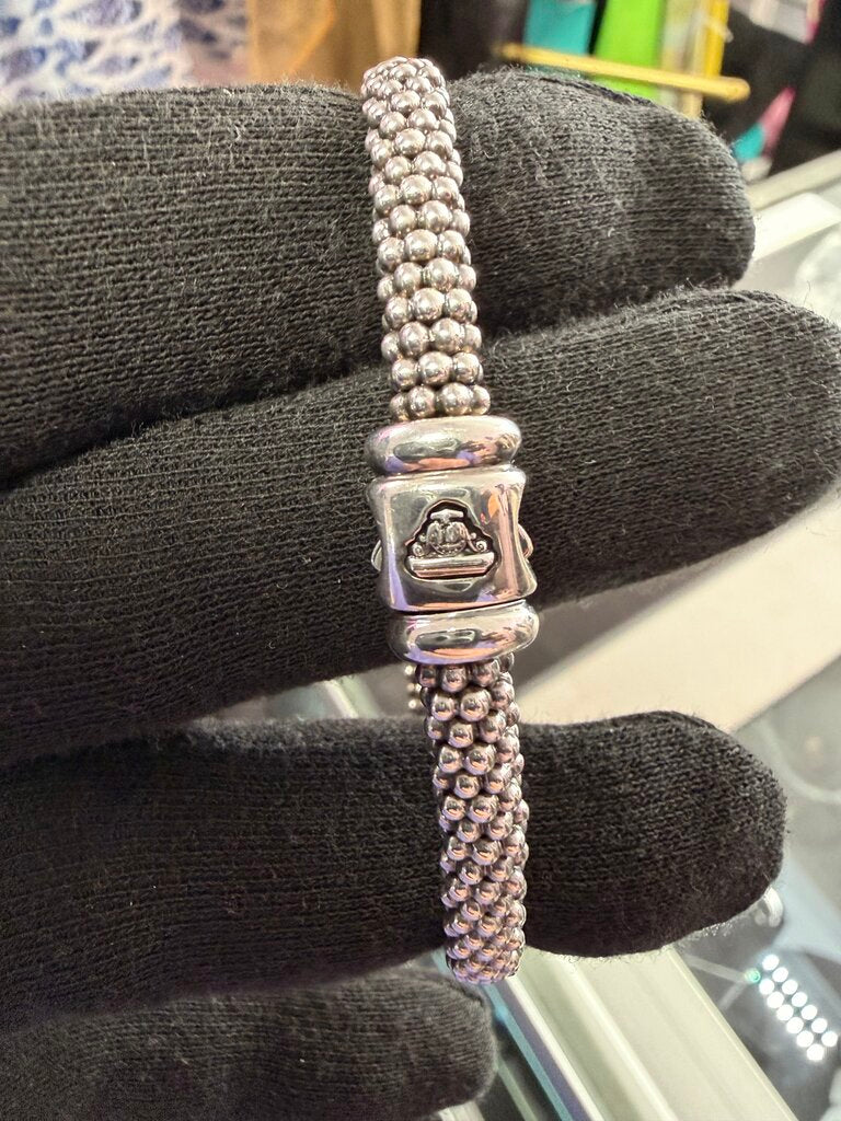 LAGOS Caviar 925 Diamond Pave Rope Bracelet 7"