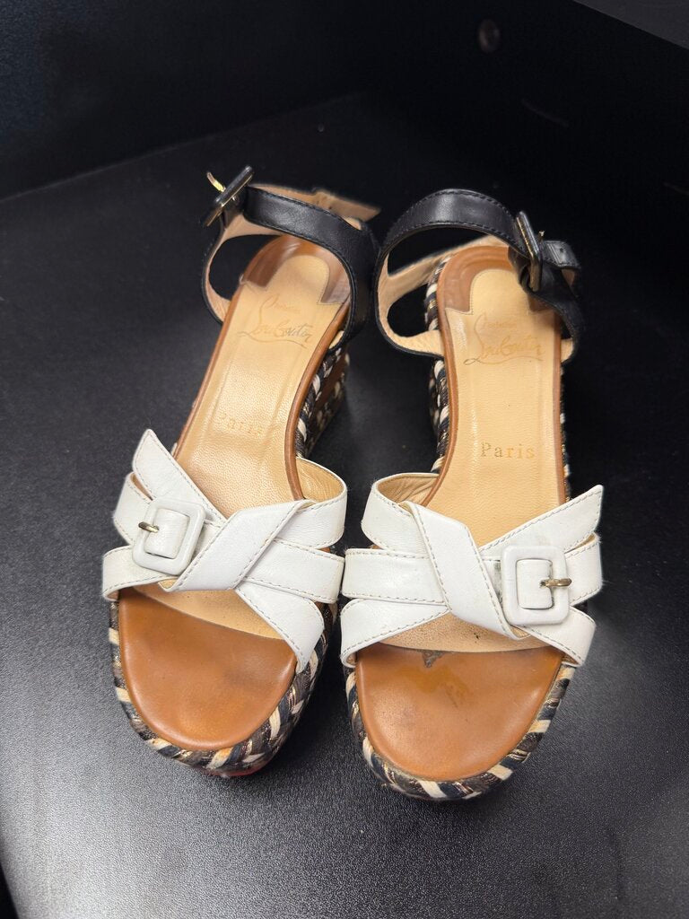 8/8.5 Christian Louboutin Lagoa 70mm Wedge