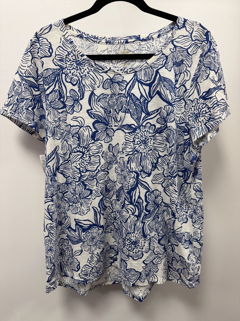 LG S/S Lilly Pulitzer Etta Top In Coconut Unforgettable