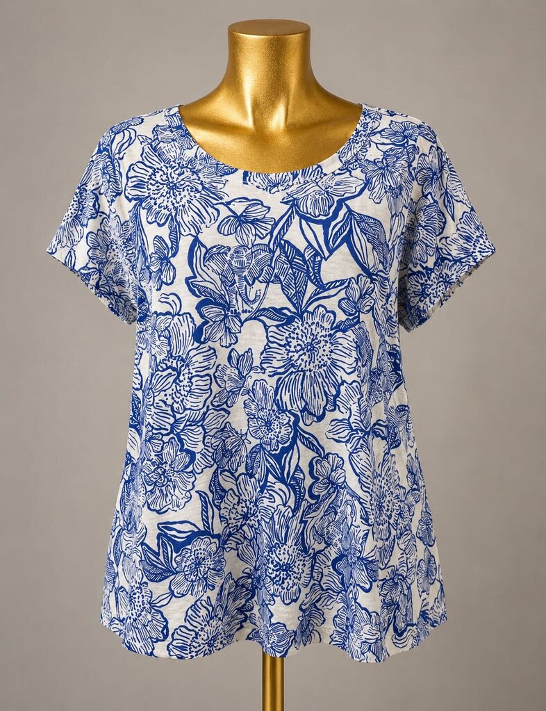 LG S/S Lilly Pulitzer Etta Top In Coconut Unforgettable