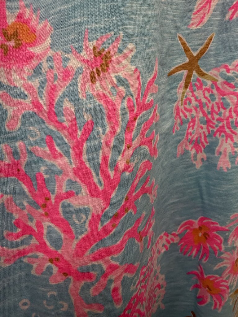 LG S/S Lilly Pulitzer Etta Scoop Top In Multi Royal Coral