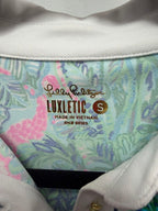 SM Lilly Pulitzer Luxletic Imara Polo Sleeveless Top Blue Horizon Par Fection