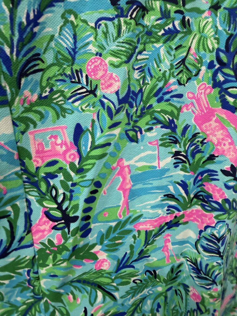 SM Lilly Pulitzer Luxletic Imara Polo Sleeveless Top Blue Horizon Par Fection