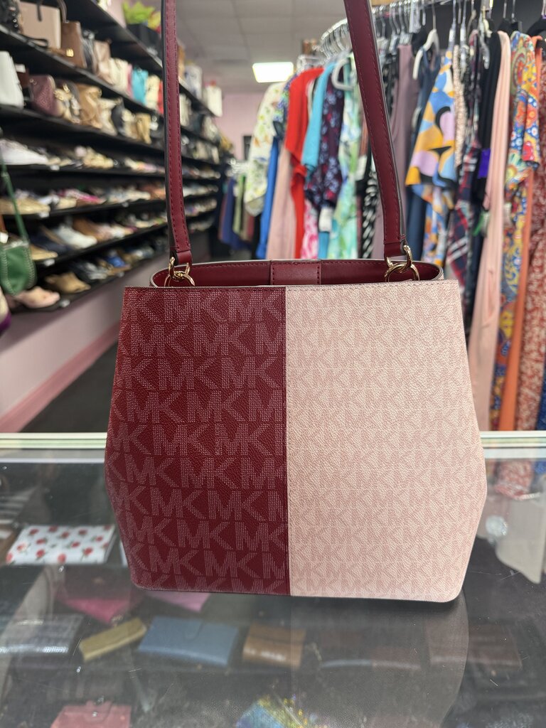 Michael Kors Pratt Medium Two-Tone Logo Shoulder Bag