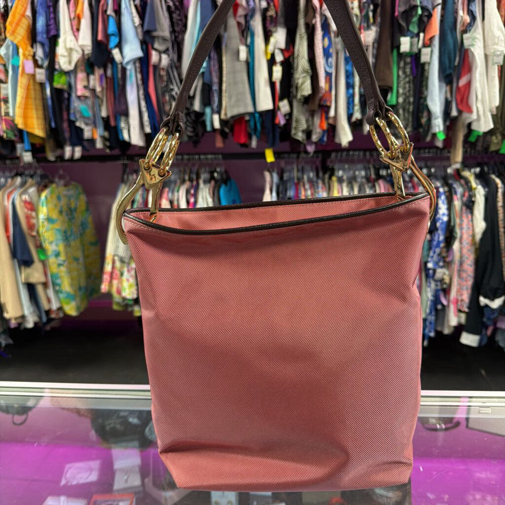 JPK Jean Pierre Klifa Nylon Coral Pink Bucket Shoulder Bag