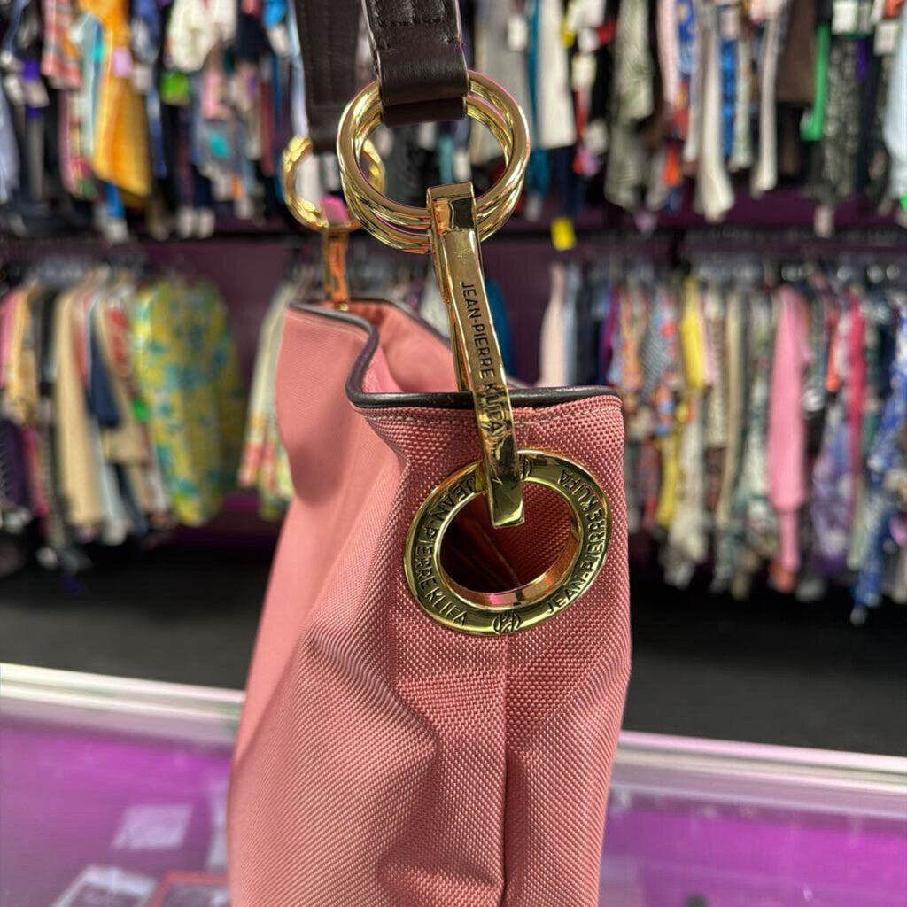 JPK Jean Pierre Klifa Nylon Coral Pink Bucket Shoulder Bag