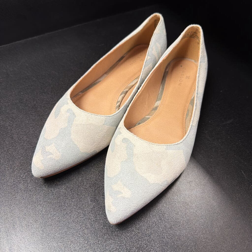 7.5 Caslon Luna Suede Pointed tope Camo Flats