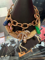 Vintage Betsey Johnson Beach Charm Toggle Bracelet