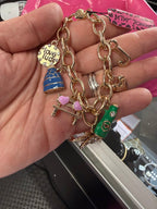 Vintage Betsey Johnson Beach Charm Toggle Bracelet