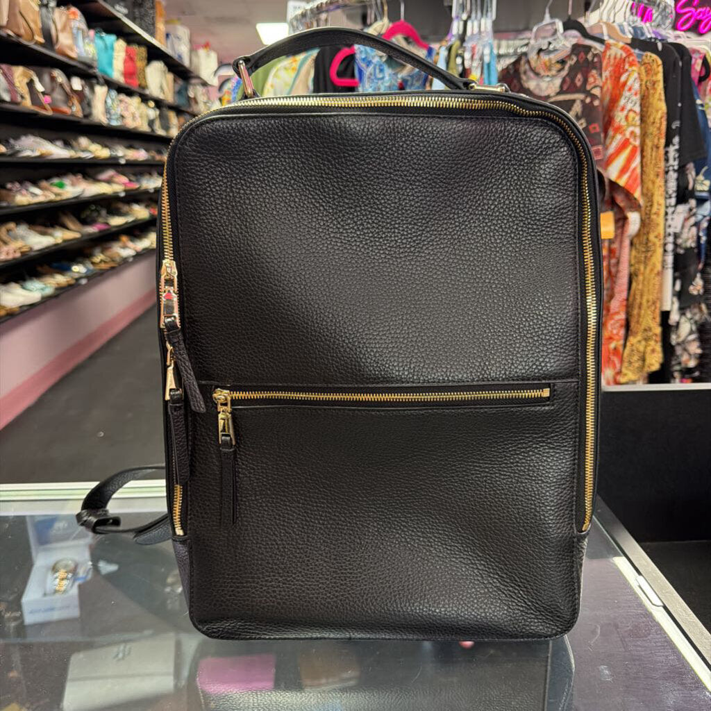 Quince Italian Leather Laptop Backpack Bag Black $150 MSRP 15.5x11.5x4.25