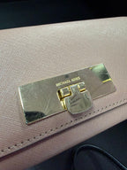 Michael Kors Saffiano Leather Push lock Closure