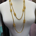 Camrose & Kross JBK (Jackie B. Kennedy) Gold Plated Paperclip Necklace Basketweave Station Clear Austrian Crystals