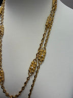 Camrose & Kross JBK (Jackie B. Kennedy) Gold Plated Paperclip Necklace Basketweave Station Clear Austrian Crystals