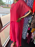 6 Trina Turk Capote Jumpsuit In Rum Punch Coral Sheer Overlay W/ Asem Hem