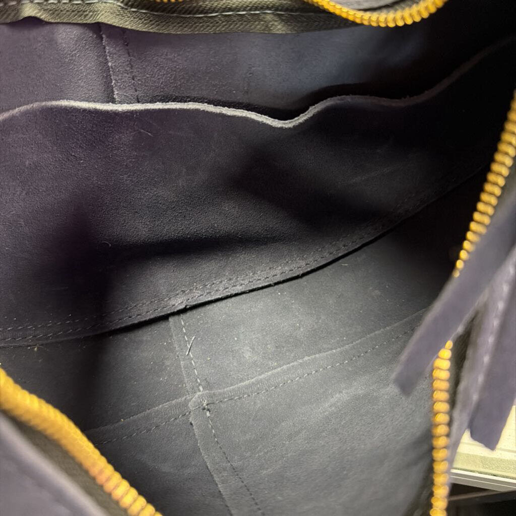 Portland Leather Goods Large Nora Crescent Shoulder Bag In Alaska Blue Suede