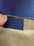Gucci Interlocking G Shoulder Bag Gold Chain Strap Blue 510304 001998