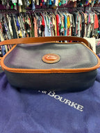 Dooney & Bourke Vintage Navy Blue and Tan Leather Equestrian USA Crossbody Bag