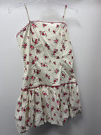 LG Spaghetti Rose Embroidery Edges Puff Bottom Dress
