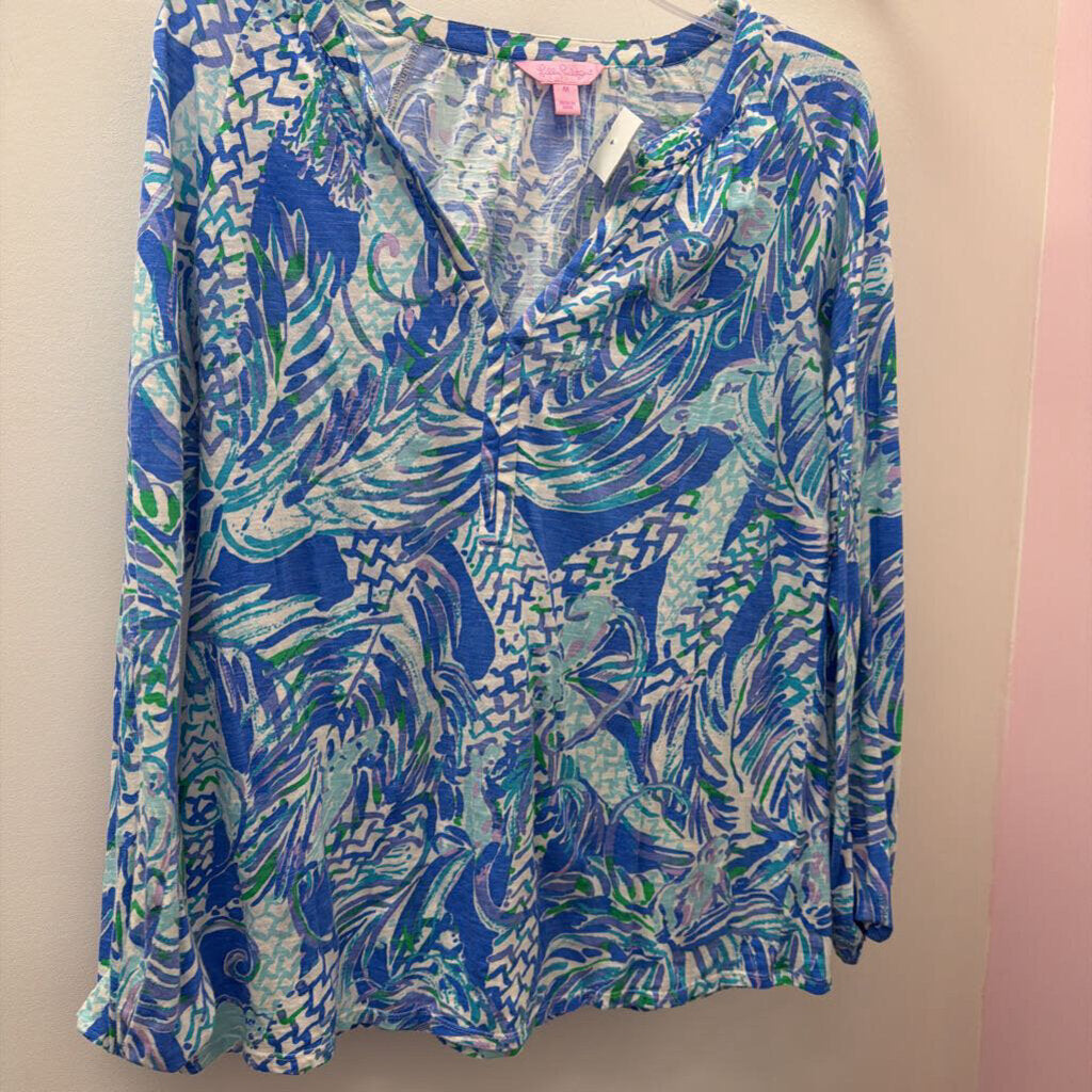 MD Lilly Pulitzer L/S V Neck Botanical Top