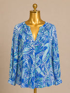 MD Lilly Pulitzer L/S V Neck Botanical Top