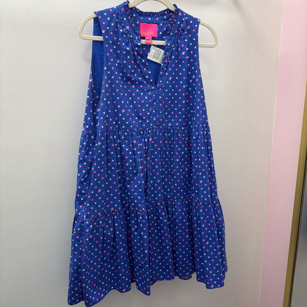LG Lilly Pulitzer Novella Polka Dot Tiered Cotton Dress