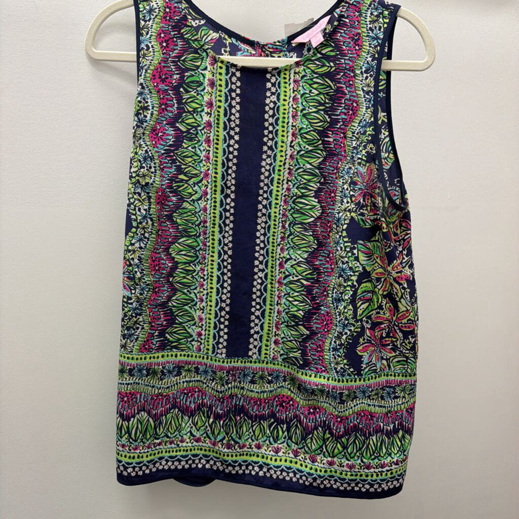 LG Lilly Pulitzer Sleeveless Silk Boho Print