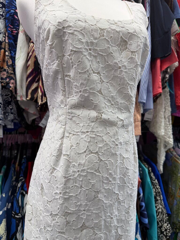 4 Lilly Pulitzer Classic Scoop Neckline Sleeveless Tank Lace Overlay Sheath/Shift Dress