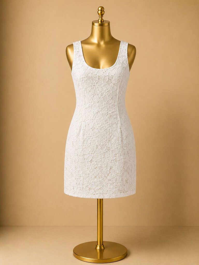 4 Lilly Pulitzer Classic Scoop Neckline Sleeveless Tank Lace Overlay Sheath/Shift Dress