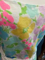 10 Lilly Pulitzer Serena Floral Print Square Neckline Embroidered w/ Delicate Sequin Waistband Dress As is