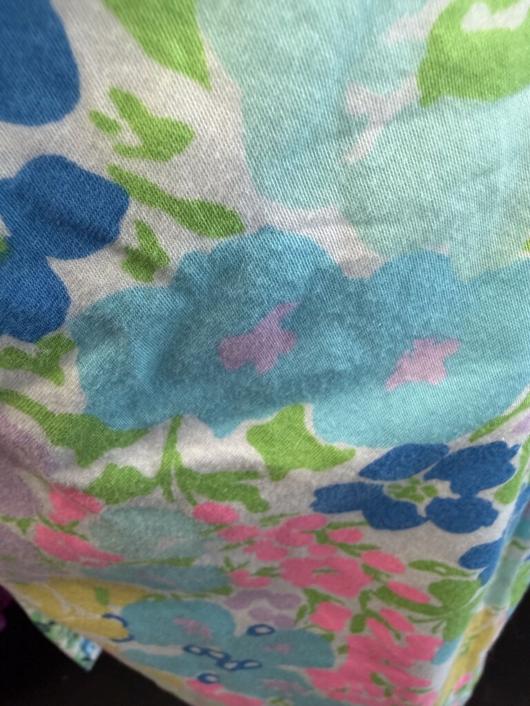 10 Lilly Pulitzer Serena Floral Print Square Neckline Embroidered w/ Delicate Sequin Waistband Dress As is