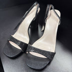 10 DB Studio Rhinestone Peep-Toe Heeled Dress Sandal