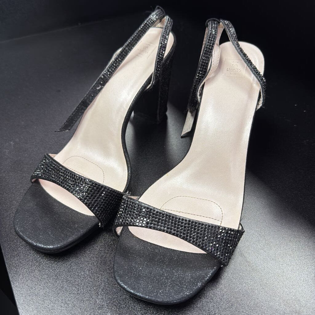 10 DB Studio Rhinestone Peep-Toe Heeled Dress Sandal