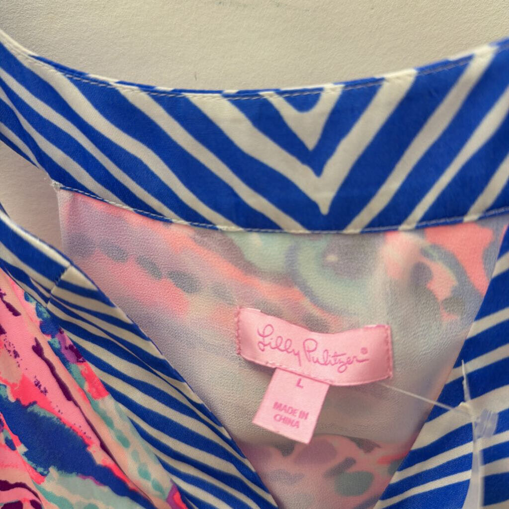 LG Lilly Pulitzer Sleeveless Essie Tank Abtract Pattern