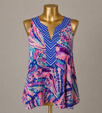 LG Lilly Pulitzer Sleeveless Essie Tank Abtract Pattern