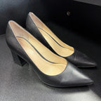 6 Marc Fisher Pointed Leather Block Heel